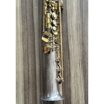 Sax Soprano Jupiter Artist Corpo Prateado com Chaves Douradas